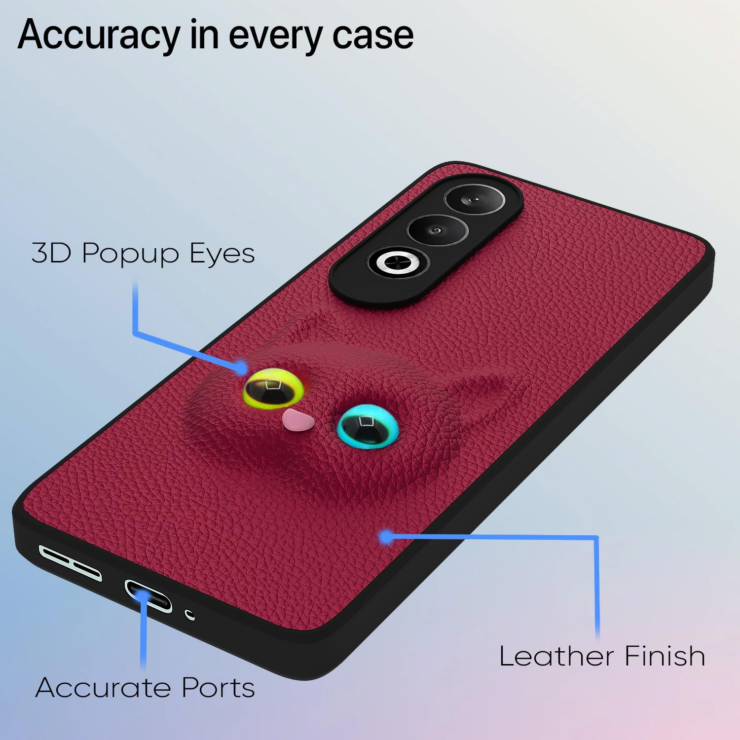 Pikkme dark pink Kitty mobile back cover for OnePlus Nord CE 4 5G – photo 4