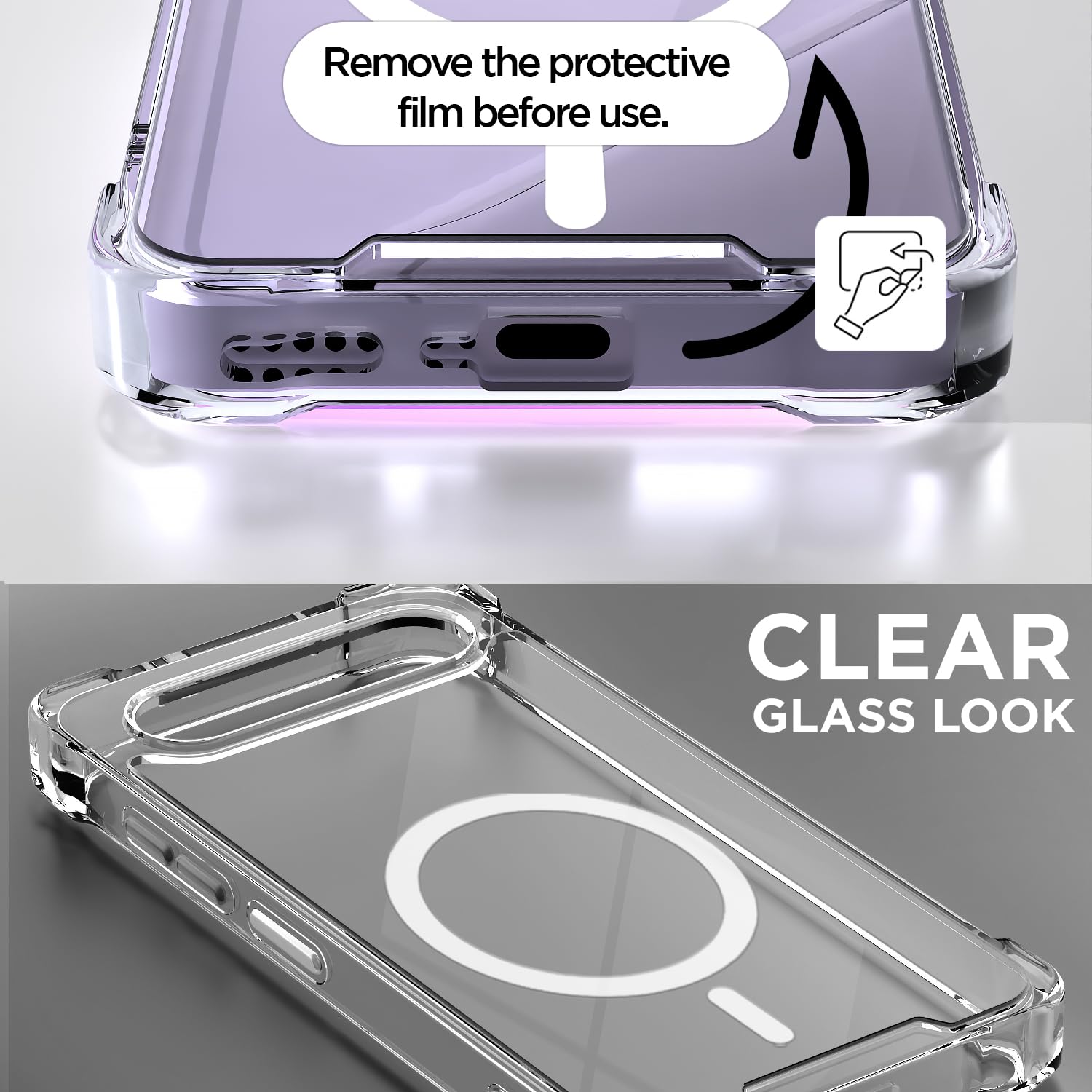 Transparent mag-safe back cover for Vivo X300 FE 5G – Pikkme – photo 3
