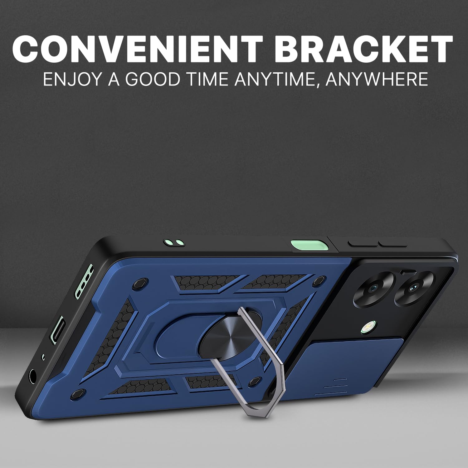 Pikkme Realme Narzo N61 / Realme C61 4G D10 Tough Armor Back Cover | Blue