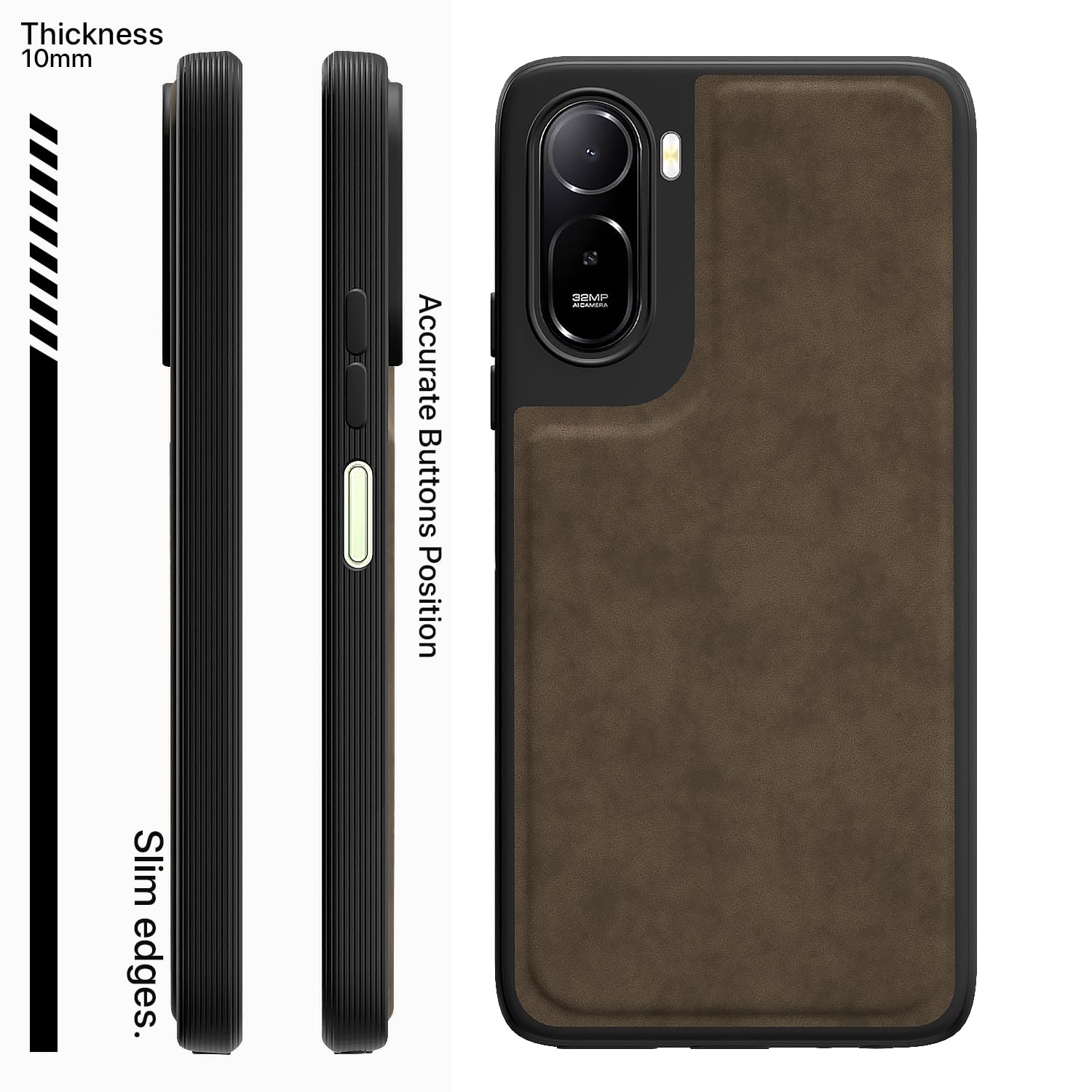 Coffee Leather mobile cover for Redmi A7 Pro/Poco C85x 5G – Pikkme – photo 3
