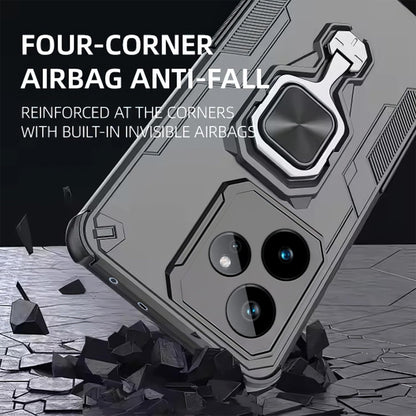 Pikkme Realme GT 7 5G / GT 7T 5G D15 Tough Armor Kisckstand Back Cover (Black)
