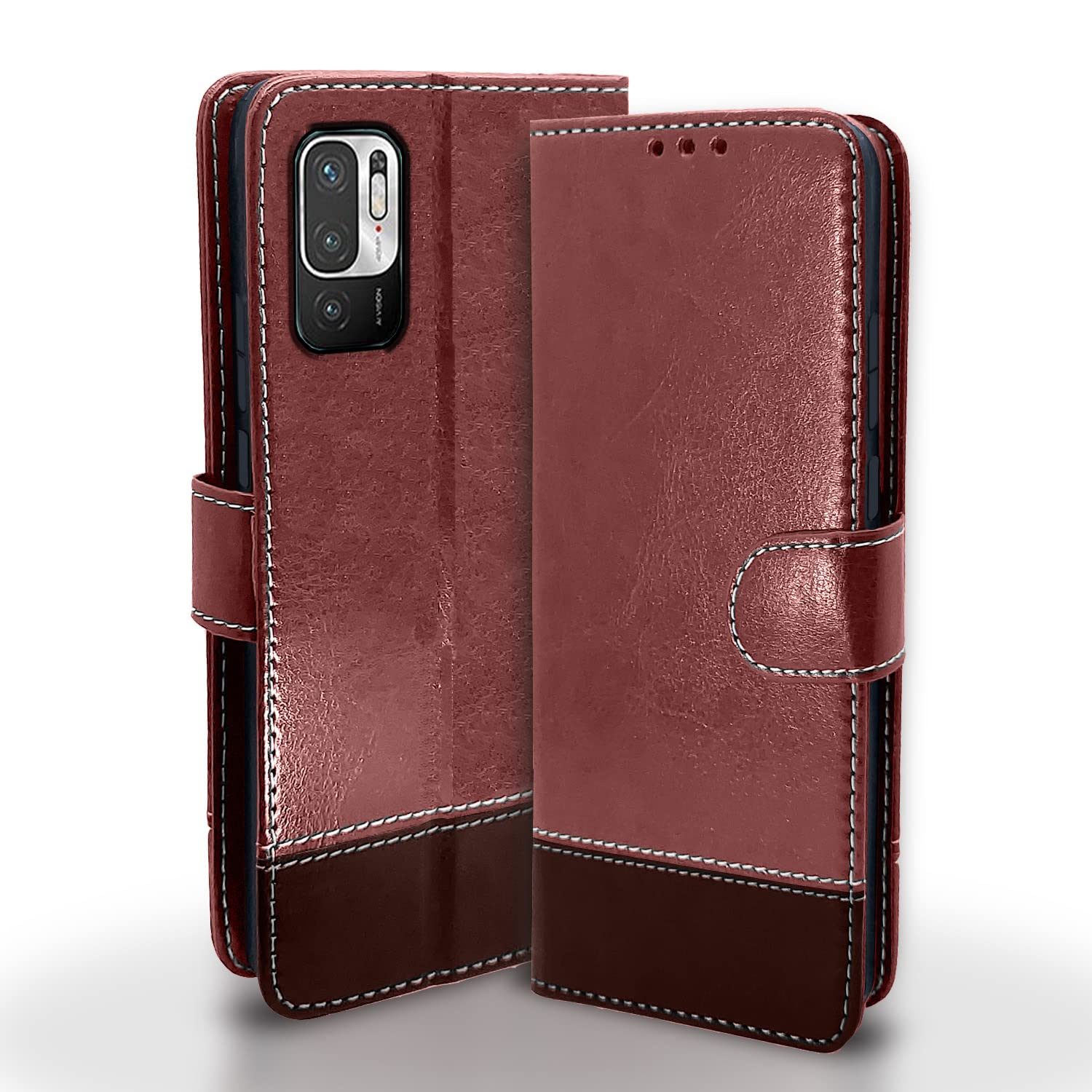 Pikkme brown & coffee flip cover for Redmi Note 10T/Poco M3 Pro 5G