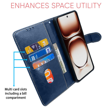 Pikkme blue & brown Magnetic wallet flip cover for Oppo Reno 12 5G – photo 4