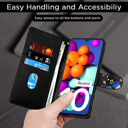 Black flower Wallet flip cover for Redmi 10/10 Power – Pikkme – photo 6