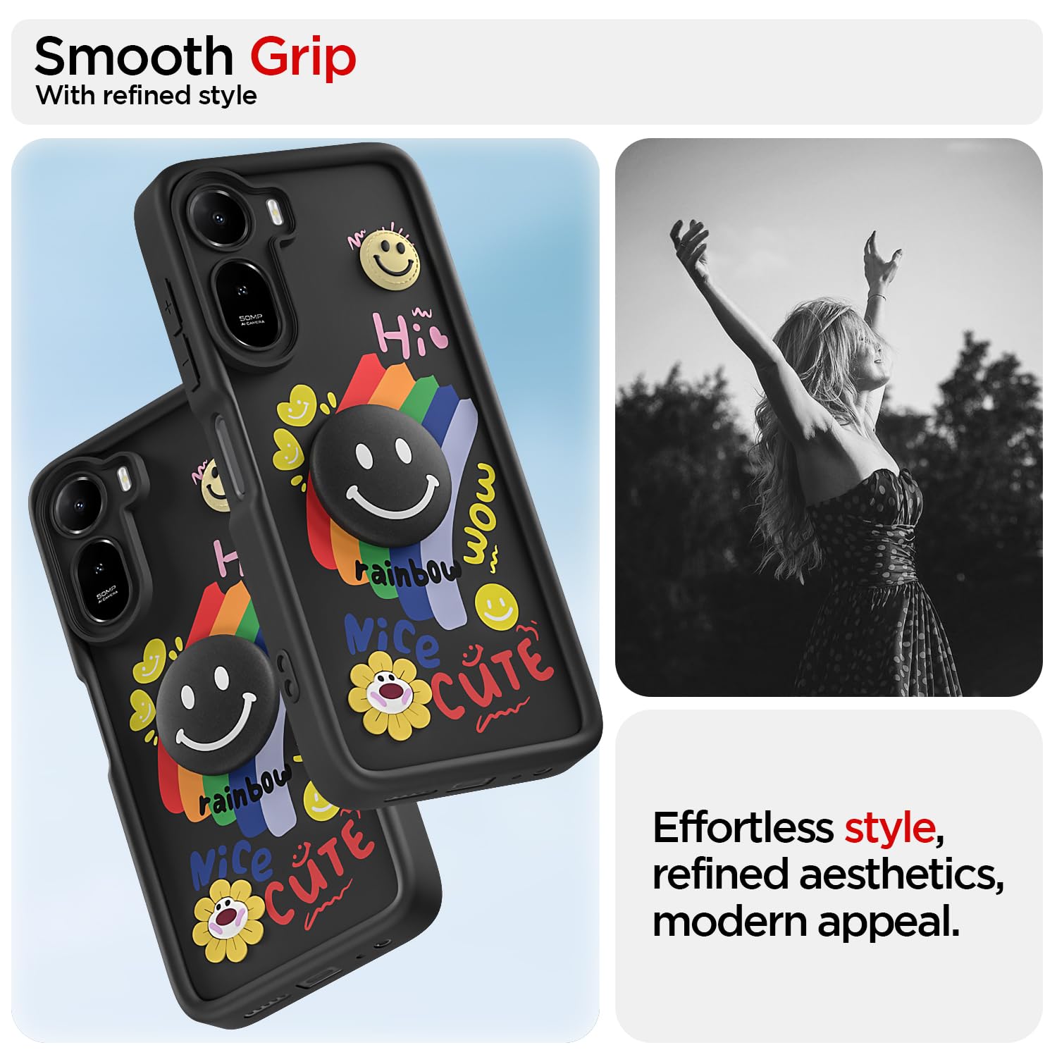 Redmi A7 Pro/Poco C85x 5G mobile back cover in black by Pikkme – photo 2