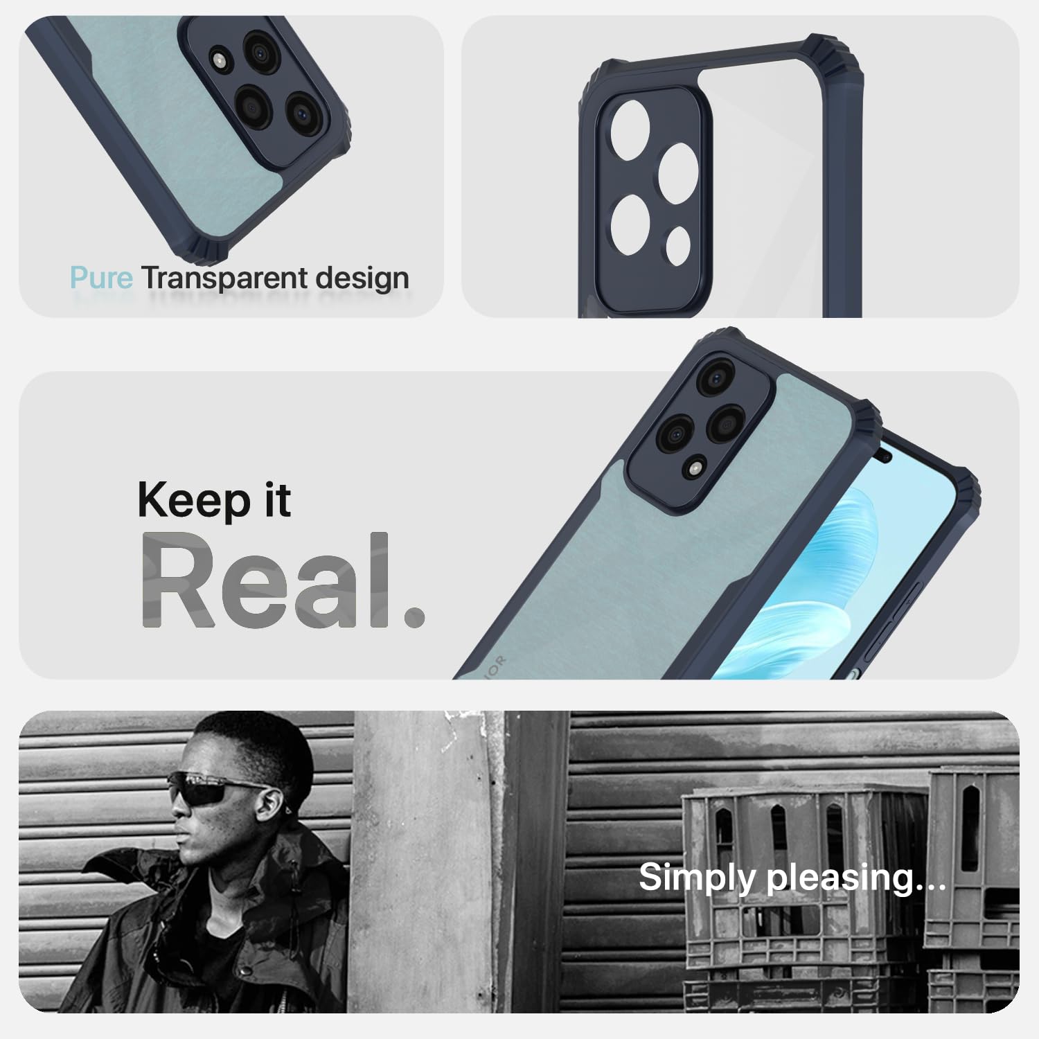 Honor 200 Lite 5G Clear back cover in blue by Pikkme – photo 4