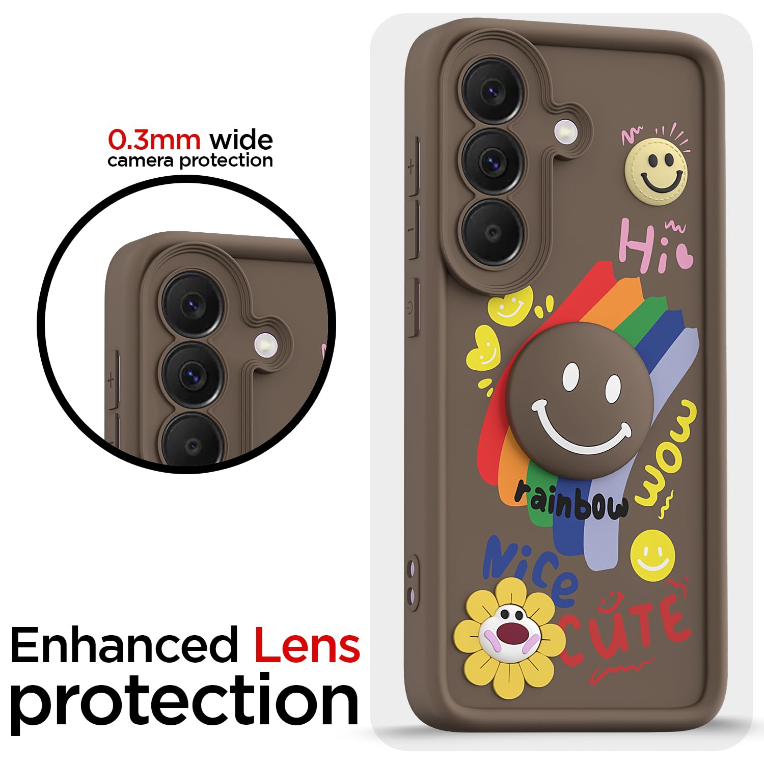 Pikkme Samsung A37 5G Smile Rainbow brown back cover – photo 5