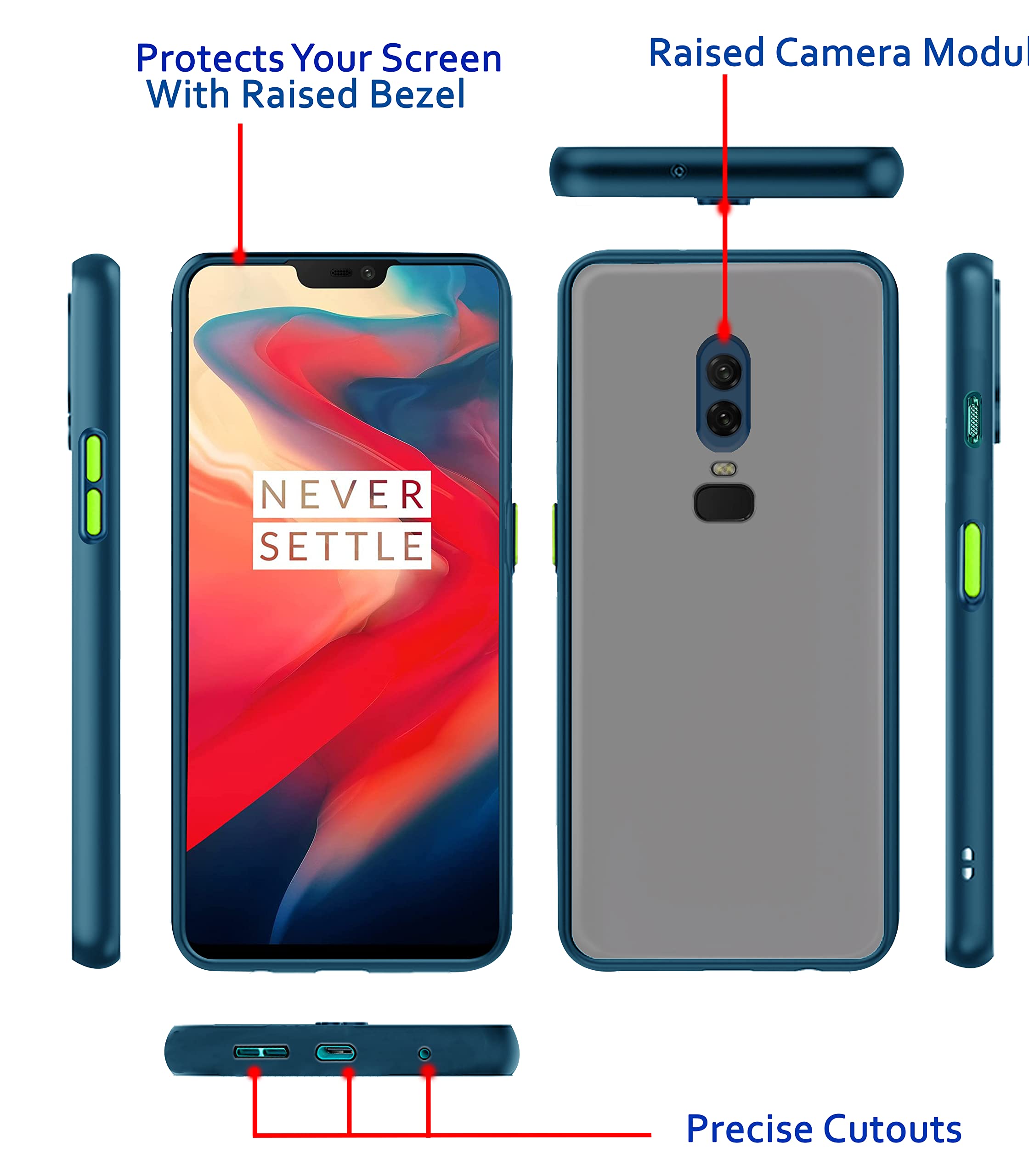 Pikkme blue Hybrid back cover for OnePlus 6 – photo 3