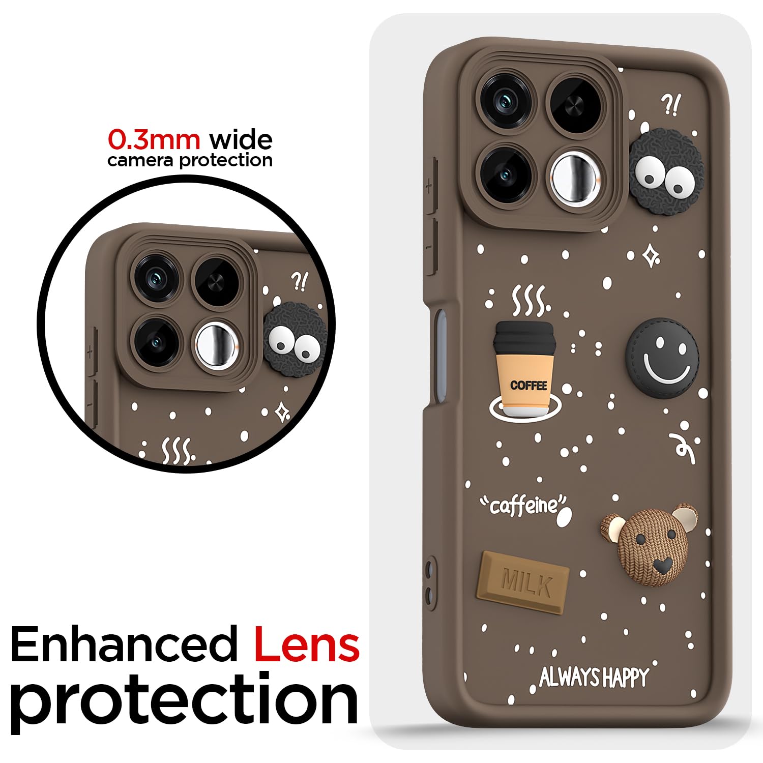 Pikkme Realme 16T 5G Bear Coffee brown phone cover – photo 5