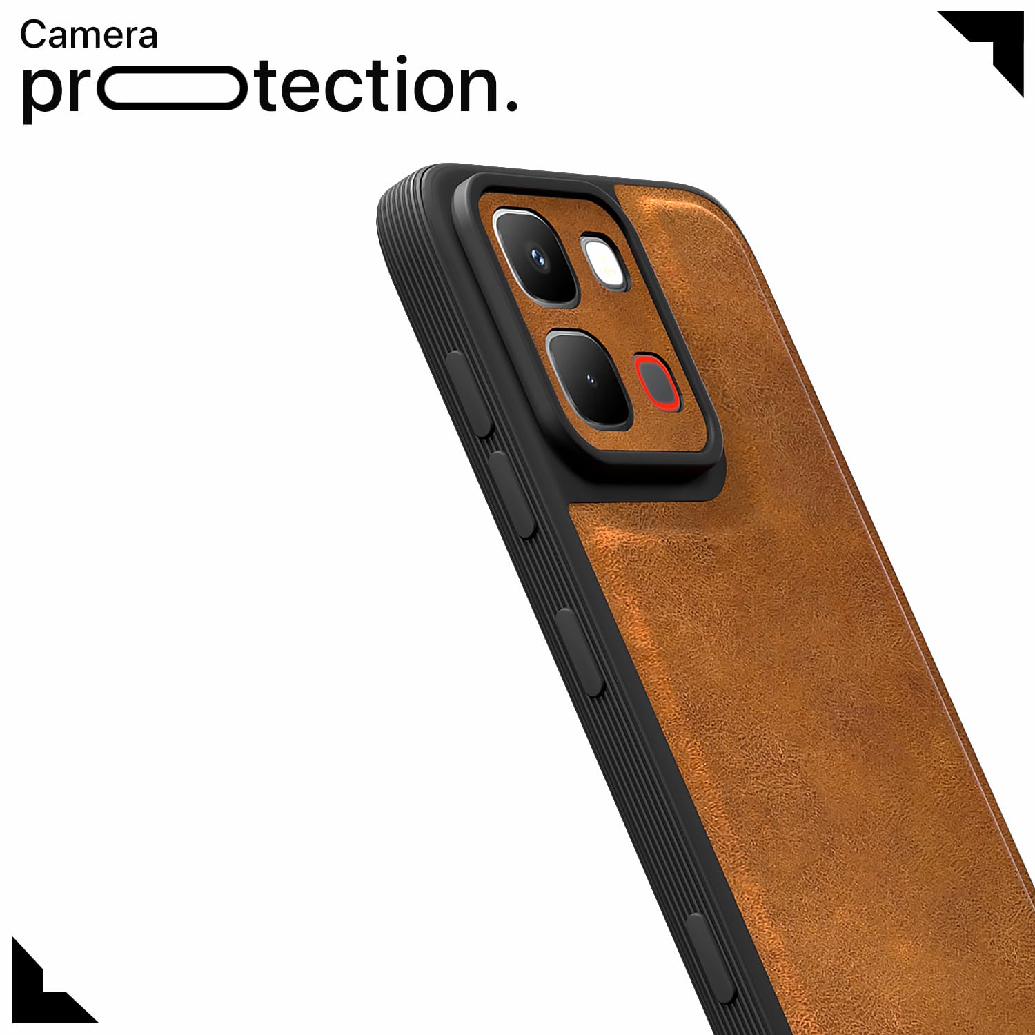 Brown Leather back cover for Infinix Note Edge 5G – Pikkme – photo 5