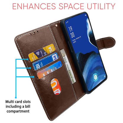 Pikkme Reno 2Z/2F Magnetic brown & coffee flip cover – photo 3