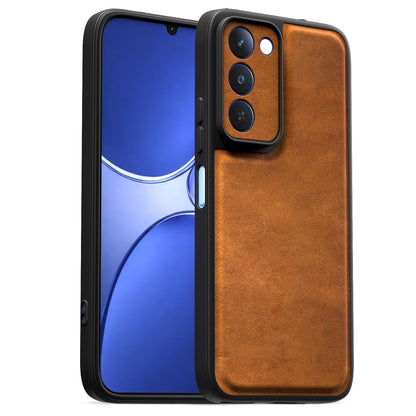 Realme P4 Lite 5G Leather mobile cover in brown by Pikkme