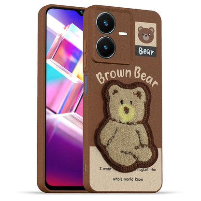 Pikkme Vivo Y22 Plush Patch brown back cover