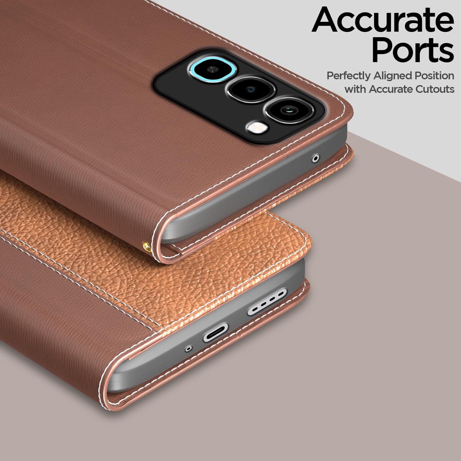 Realme P4R 5G flip cover in tan by Pikkme – photo 2
