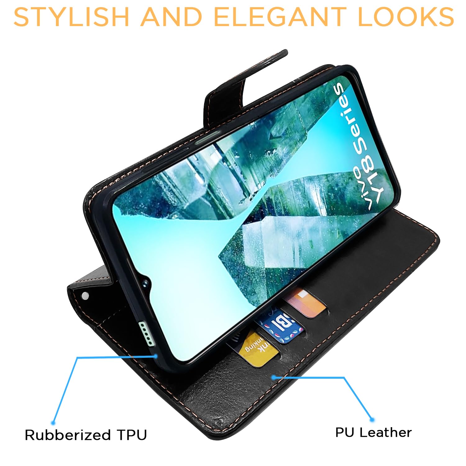 Pikkme iQOO Z9 Lite 5G/Vivo T3 Lite 5G/Vivo Y18/Y18e/Y03 black & brown flip cover – photo 5