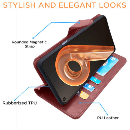 Pikkme Realme 9i Vintage Flip Cover | Brown