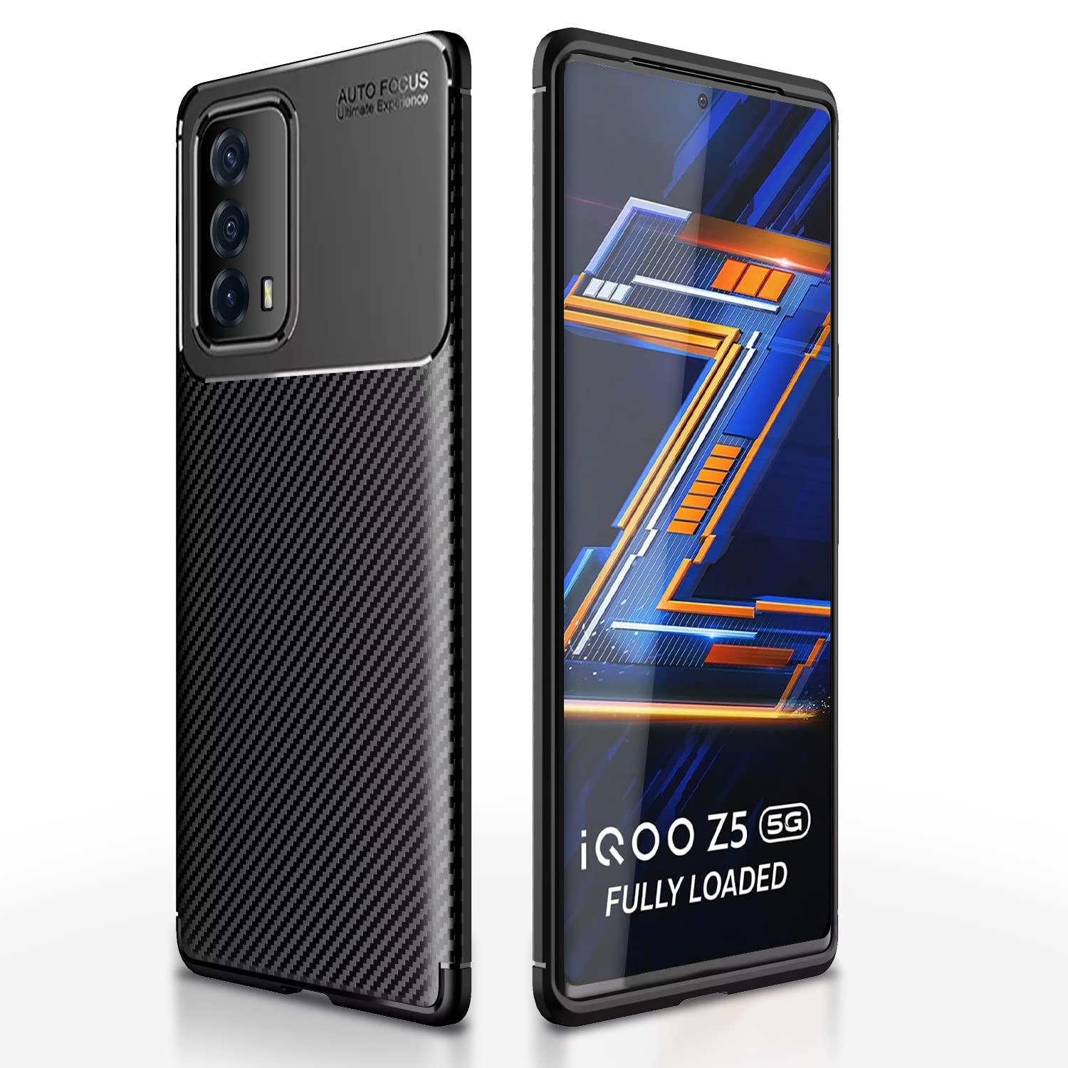 Black Carbon mobile cover for iQOO Z5 5G – Pikkme
