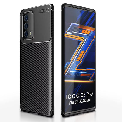 Black Carbon mobile cover for iQOO Z5 5G – Pikkme