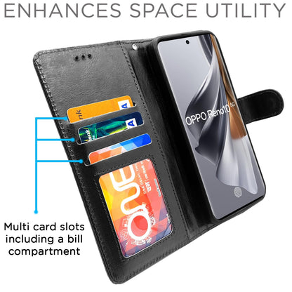 Oppo Reno 10 5G Wallet mobile flip cover in black by Pikkme – photo 3