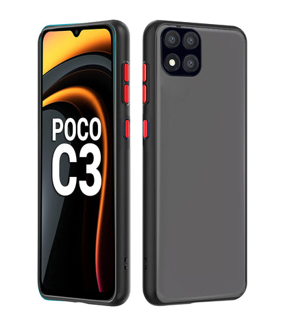 Black mobile back cover for Poco C3 – Pikkme