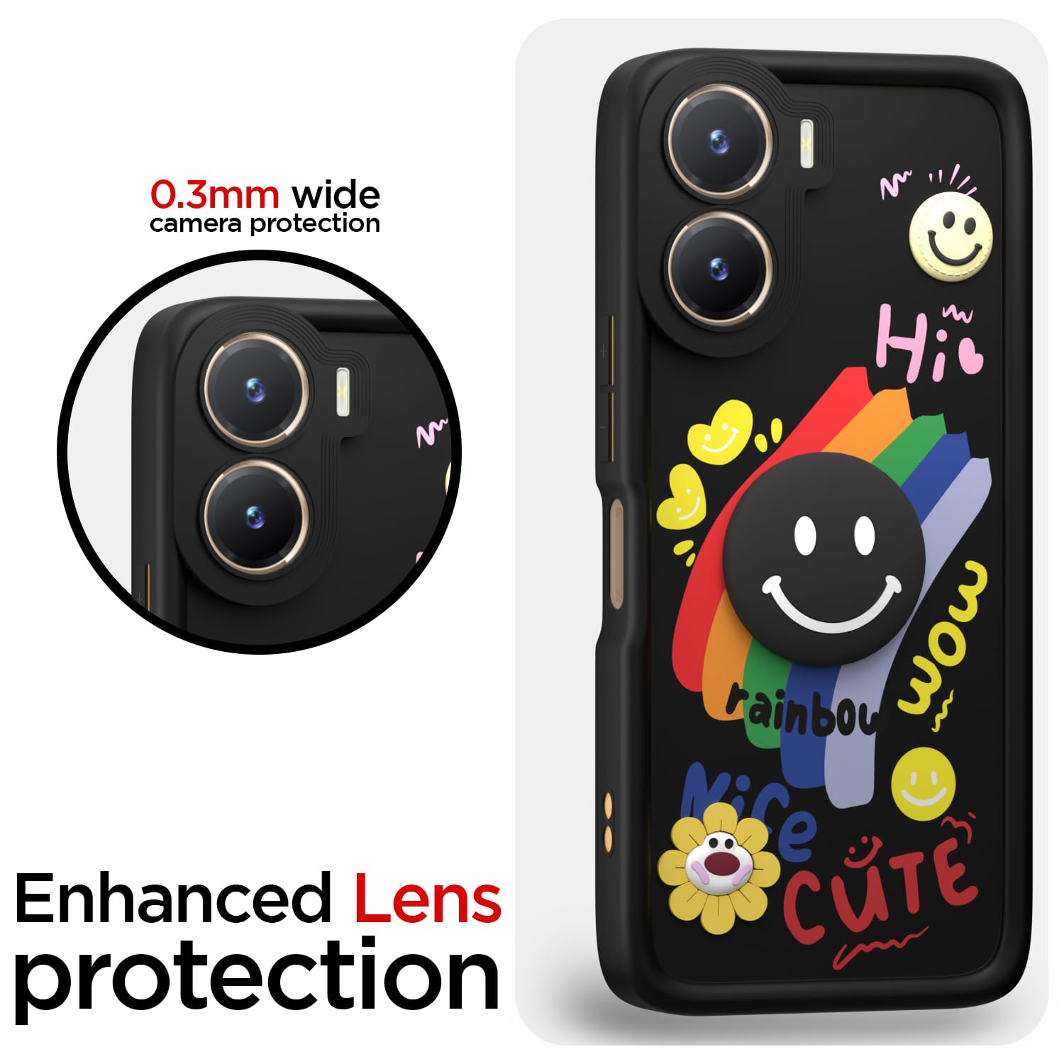 Pikkme black Soft Silicone back cover for Vivo T2X/Y16/Y56 5G/T2X/Y56 – photo 5