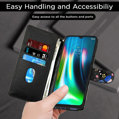 Moto G9 mobile flip cover in black flower by Pikkme – photo 6