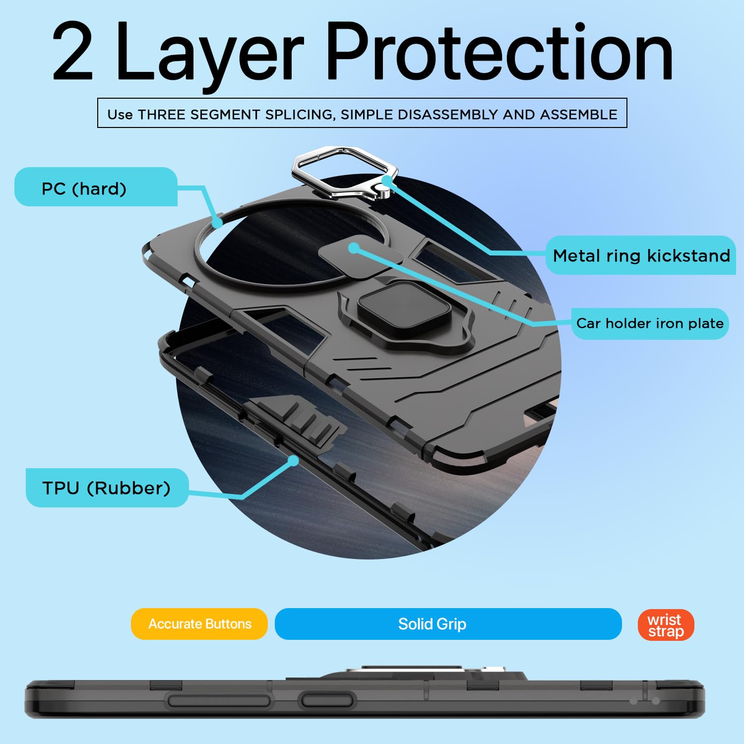 Pikkme Vivo X200 Pro 5G D5 Tough Armor black back cover – photo 4