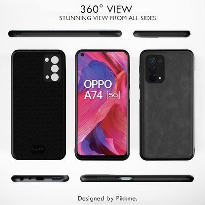 Pikkme grey Leather back cover for Oppo A74 5G – photo 2