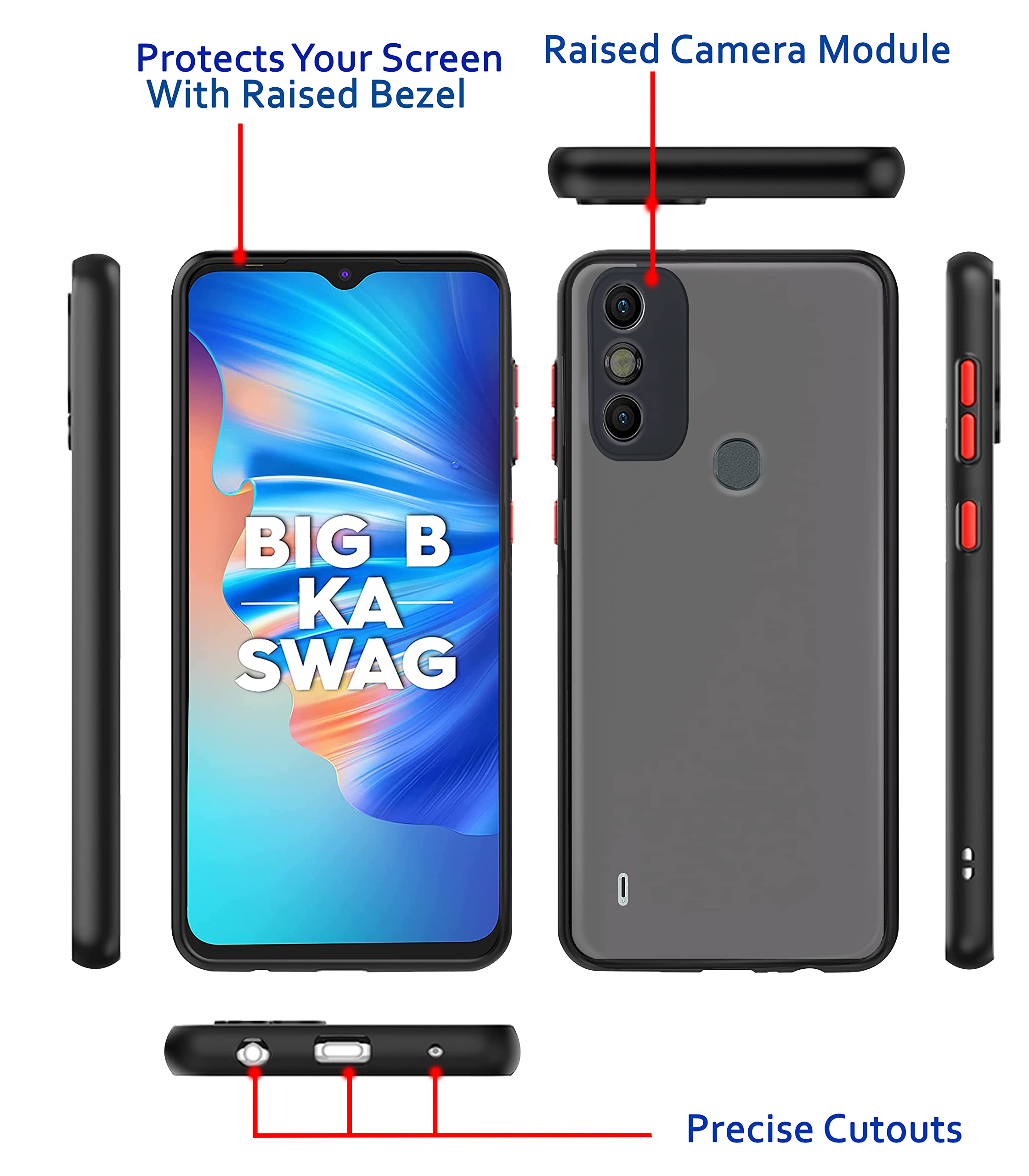 Pikkme Tecno Spark 6 Go Hybrid black phone cover – photo 3