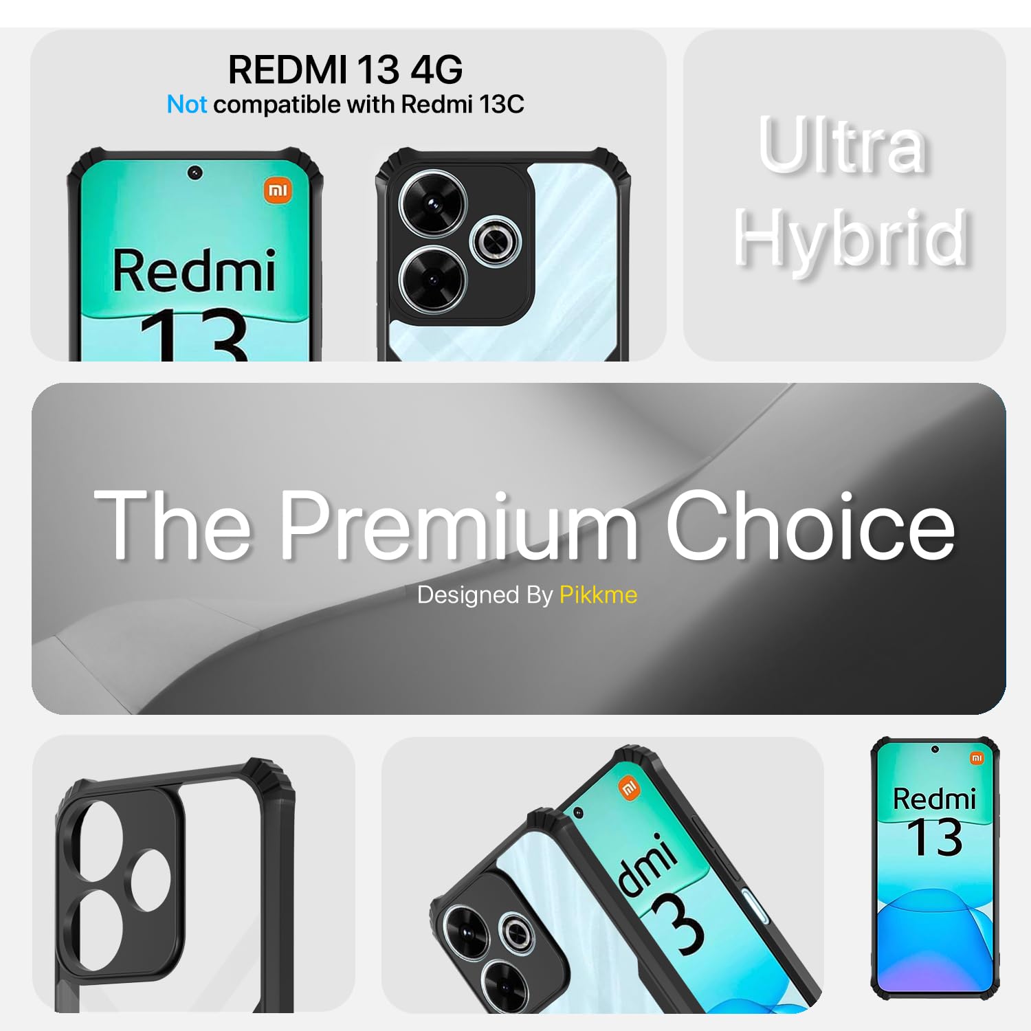 Redmi 13/Poco M6 Plus 5G Clear mobile cover in black by Pikkme – photo 3