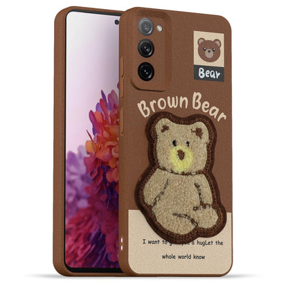 Samsung S20 FE/S20 FE 5G Plush Patch back cover in brown by Pikkme
