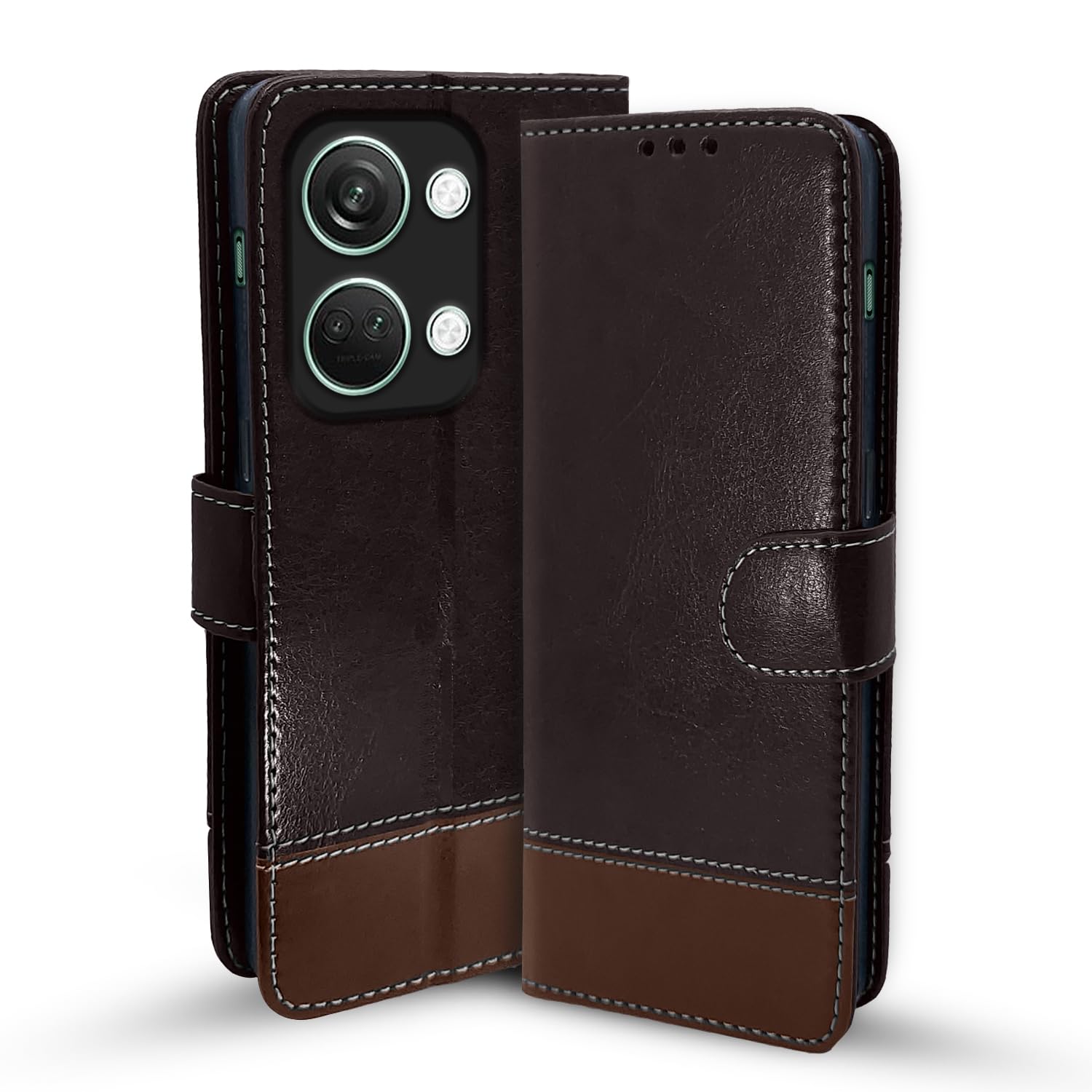 Pikkme OnePlus Nord 3 5G coffee & brown wallet flip cover