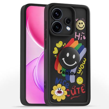 Oppo Reno 15F 5G Smile Rainbow mobile back cover in black by Pikkme