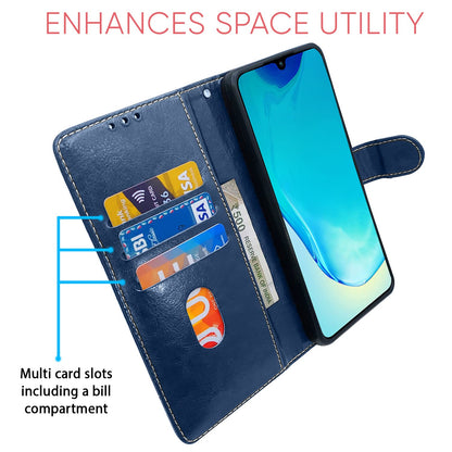 Blue & brown Magnetic wallet flip cover for Vivo V25 5G – Pikkme – photo 4