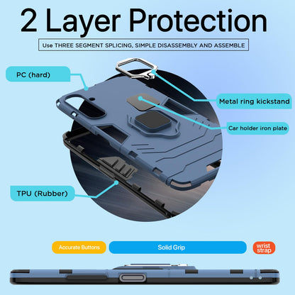 Pikkme Samsung Galaxy M16 5G D5 Tough Armor Back Cover (Blue)