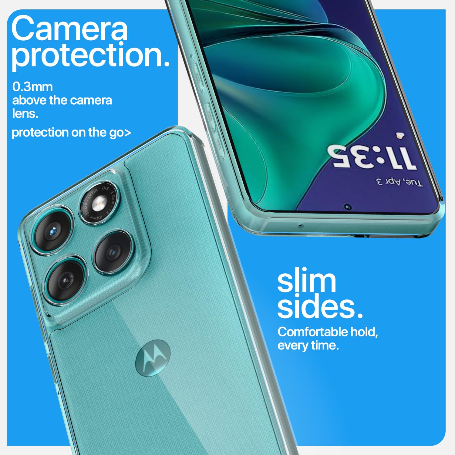 Pikkme Motorola Moto edge 60 fusion Crystal Clear Hard Back PC + TPU Back Cover (Transparent)