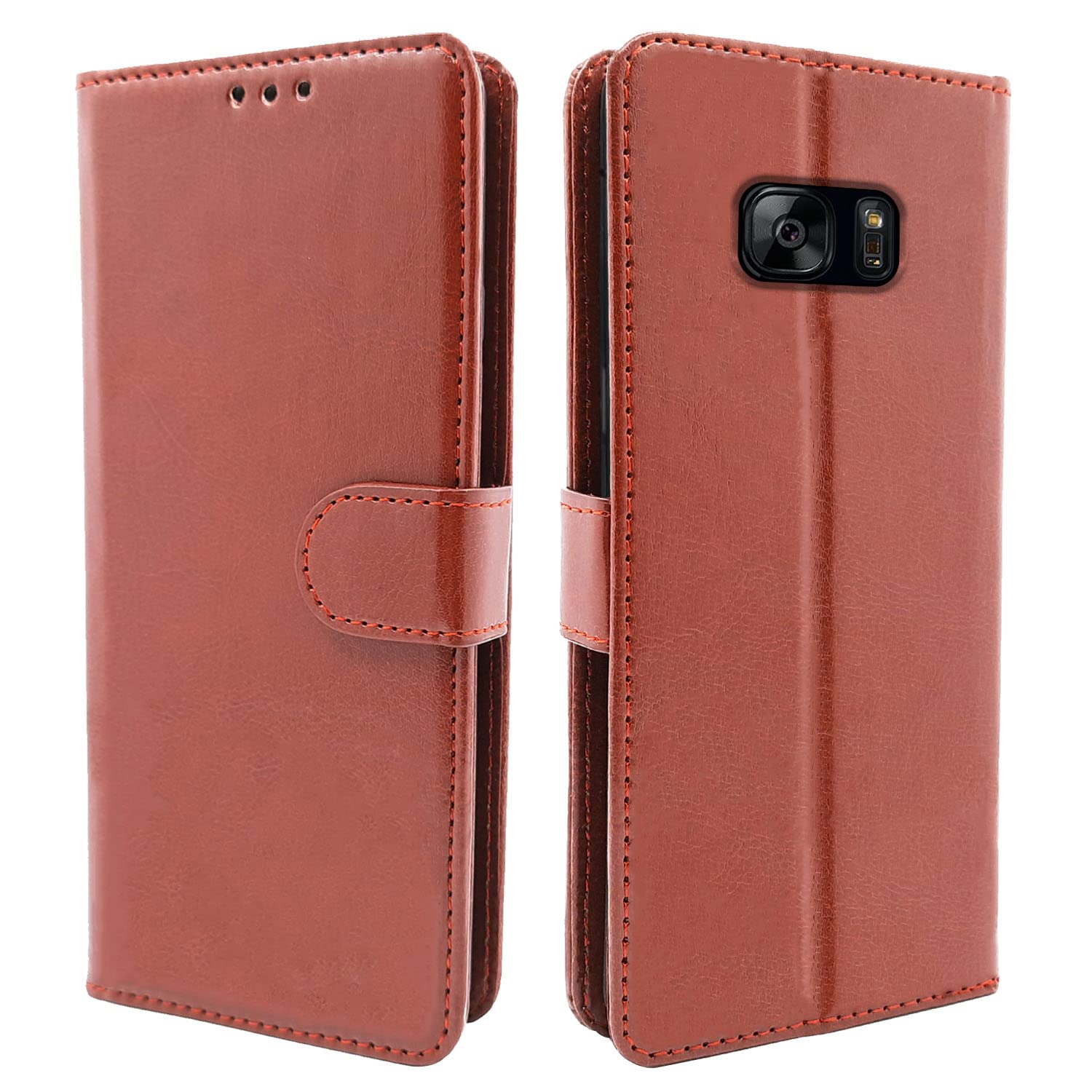Pikkme brown flip case for Samsung S7 Edge