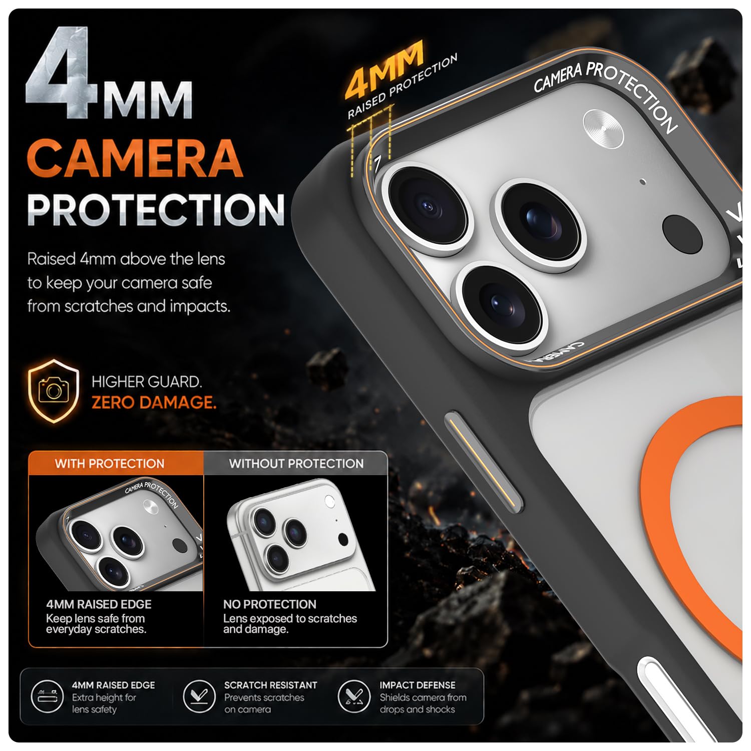 Pikkme black & orange mag-safe mobile cover for iPhone 17 Pro Max – photo 4