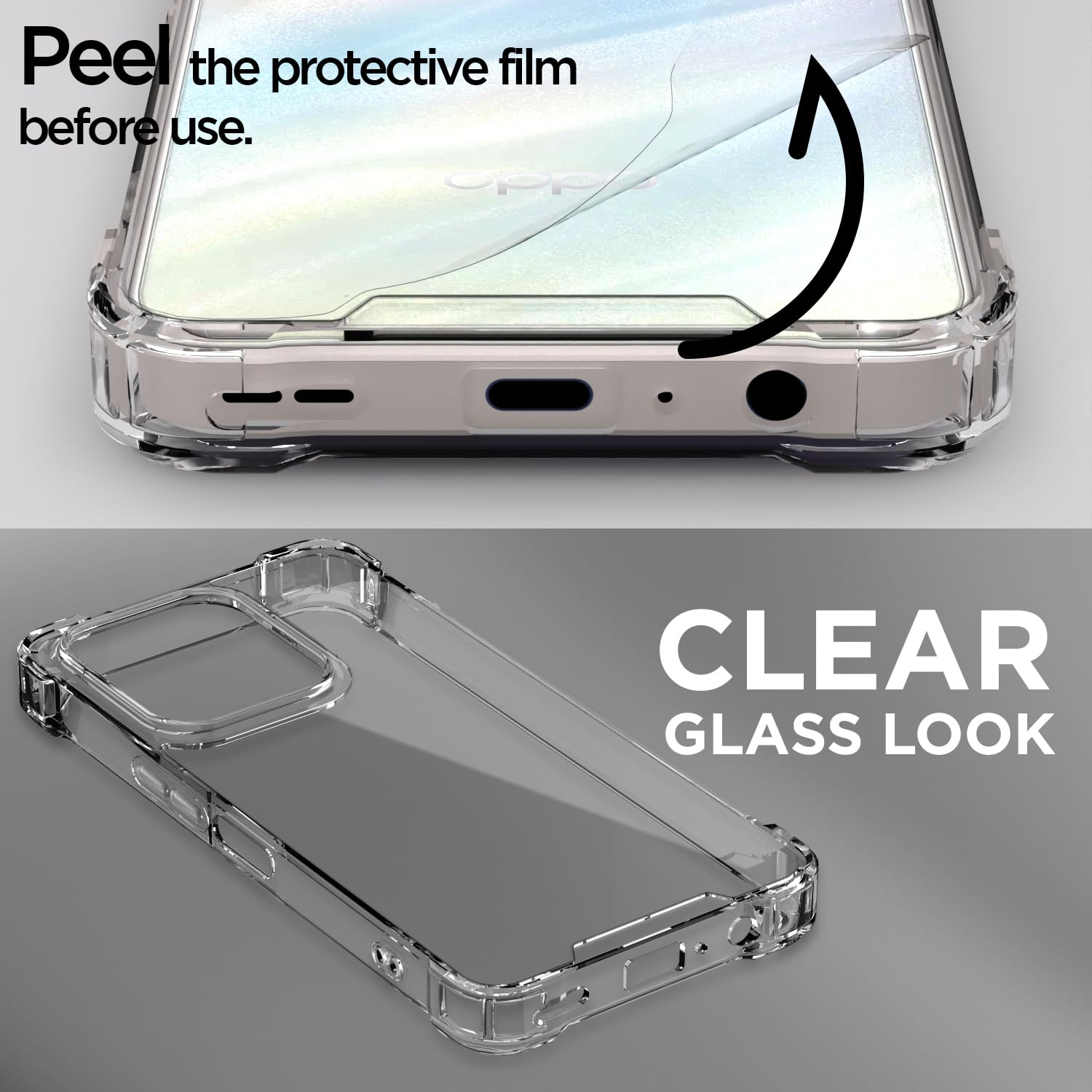 Pikkme Oppo A5x  PC + TPU Crystal Clear Transparent Back Cover (Transparent)