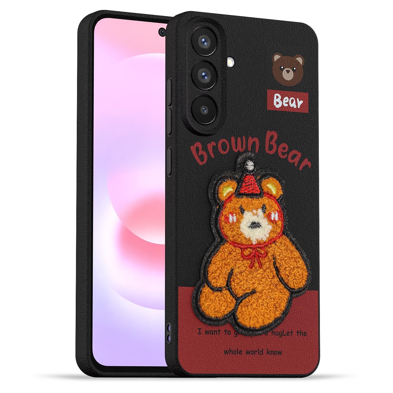 Samsung A37 5G Plush Patch mobile back cover in cherry by Pikkme