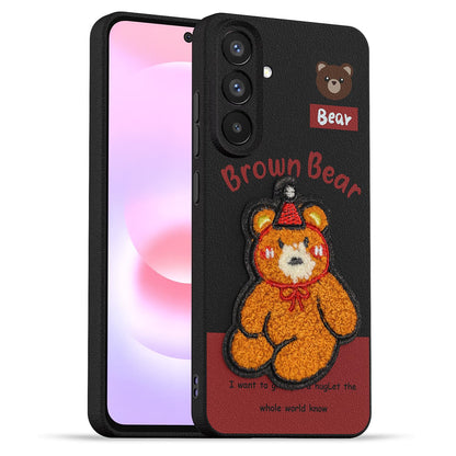 Samsung A37 5G Plush Patch mobile back cover in cherry by Pikkme