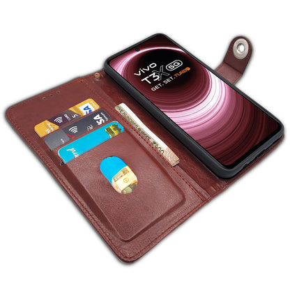 Pikkme brown Button flip cover for Vivo T3x/Y200i 5G – photo 3