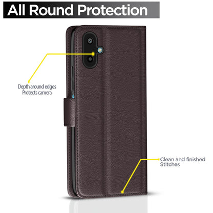 Pikkme Samsung Galaxy F06 5G / M06 5G Vintage Flip Cover (Coffee)