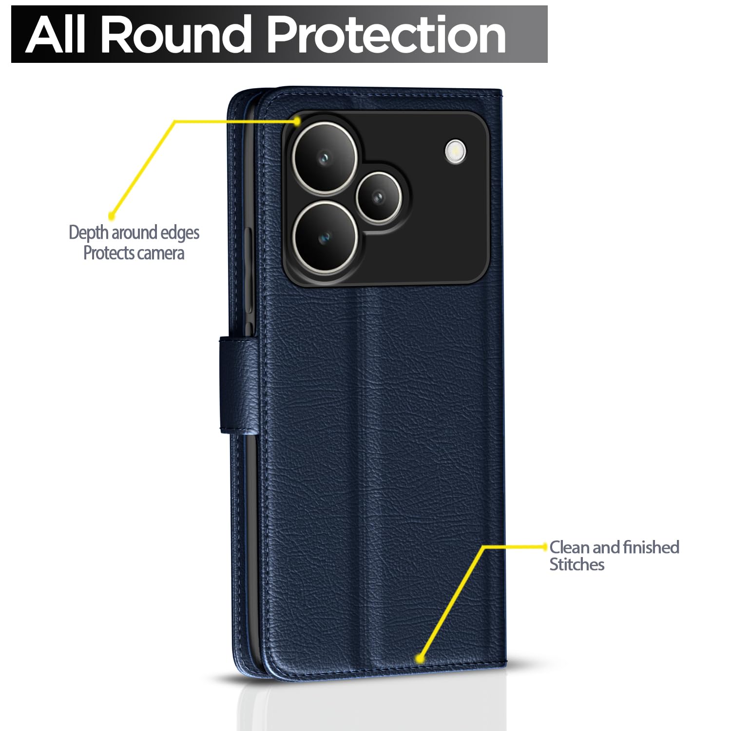 Realme P4 5G Wallet wallet flip cover in blue by Pikkme – photo 4