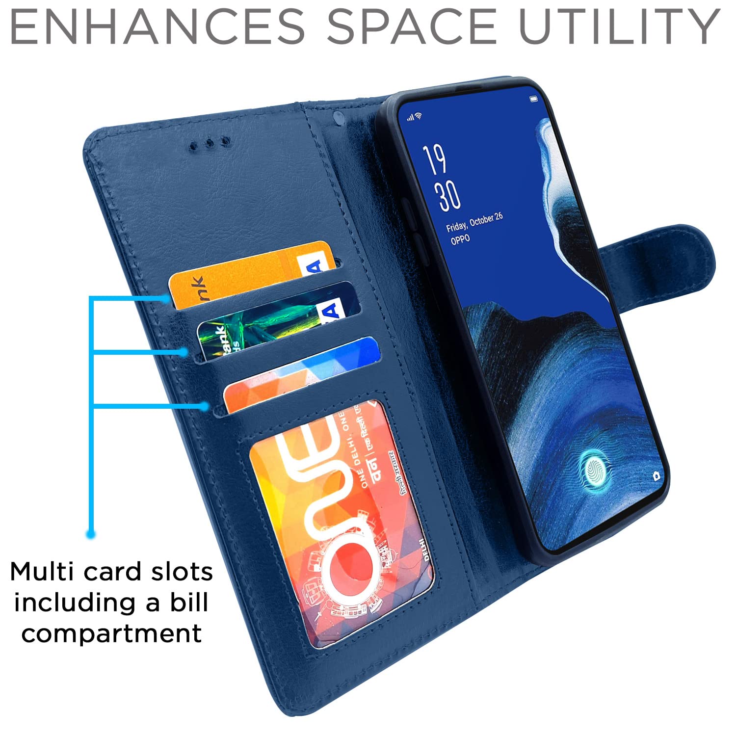 Pikkme Reno 2Z/2F Wallet blue flip cover – photo 4