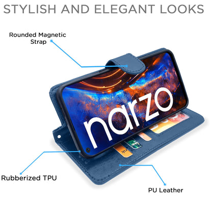Realme Narzo 30 Pro flip cover in blue by Pikkme – photo 5