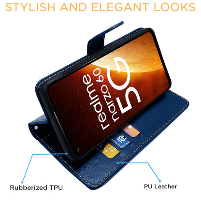 Pikkme Realme Narzo 60 5G blue & brown flip cover – photo 5