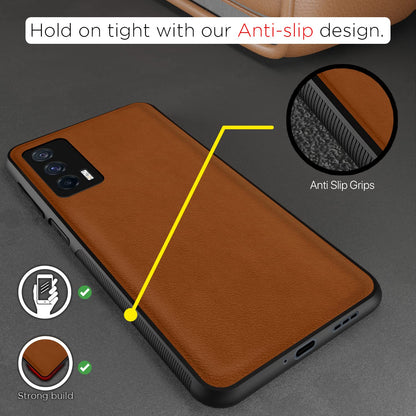 iQOO 7 5G Leather mobile cover in camel by Pikkme – photo 2