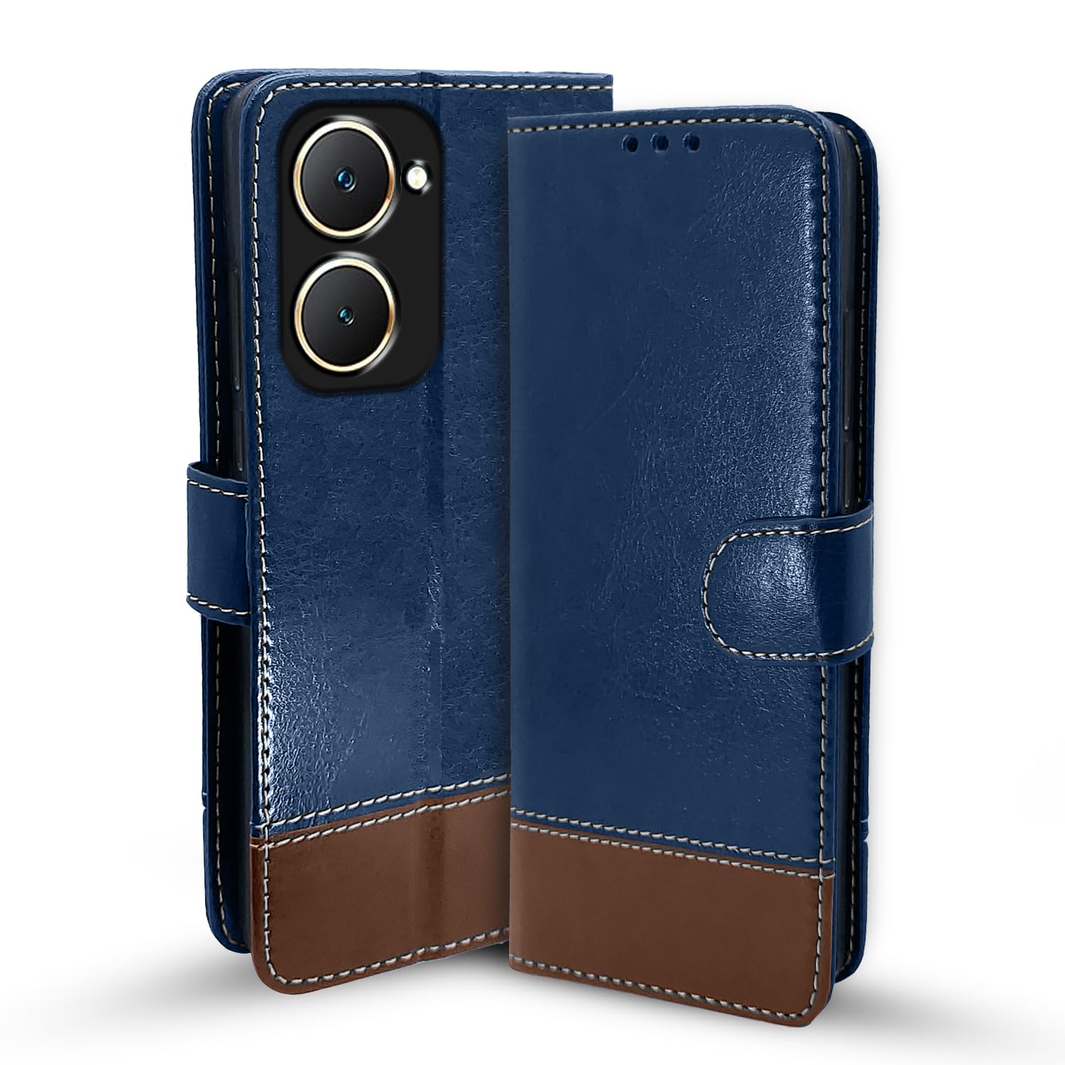 Pikkme Vivo Y03 4G Magnetic blue & brown flip cover