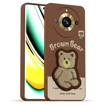 Pikkme Realme 11 Pro/11 Pro Plus 5G/Narzo 60 Pro 5G Plush Patch brown back cover